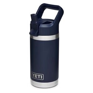 Authentic YETI Rambler Jr. 12 oz Kids Bottle, with Straw Cap Navy Blue, New